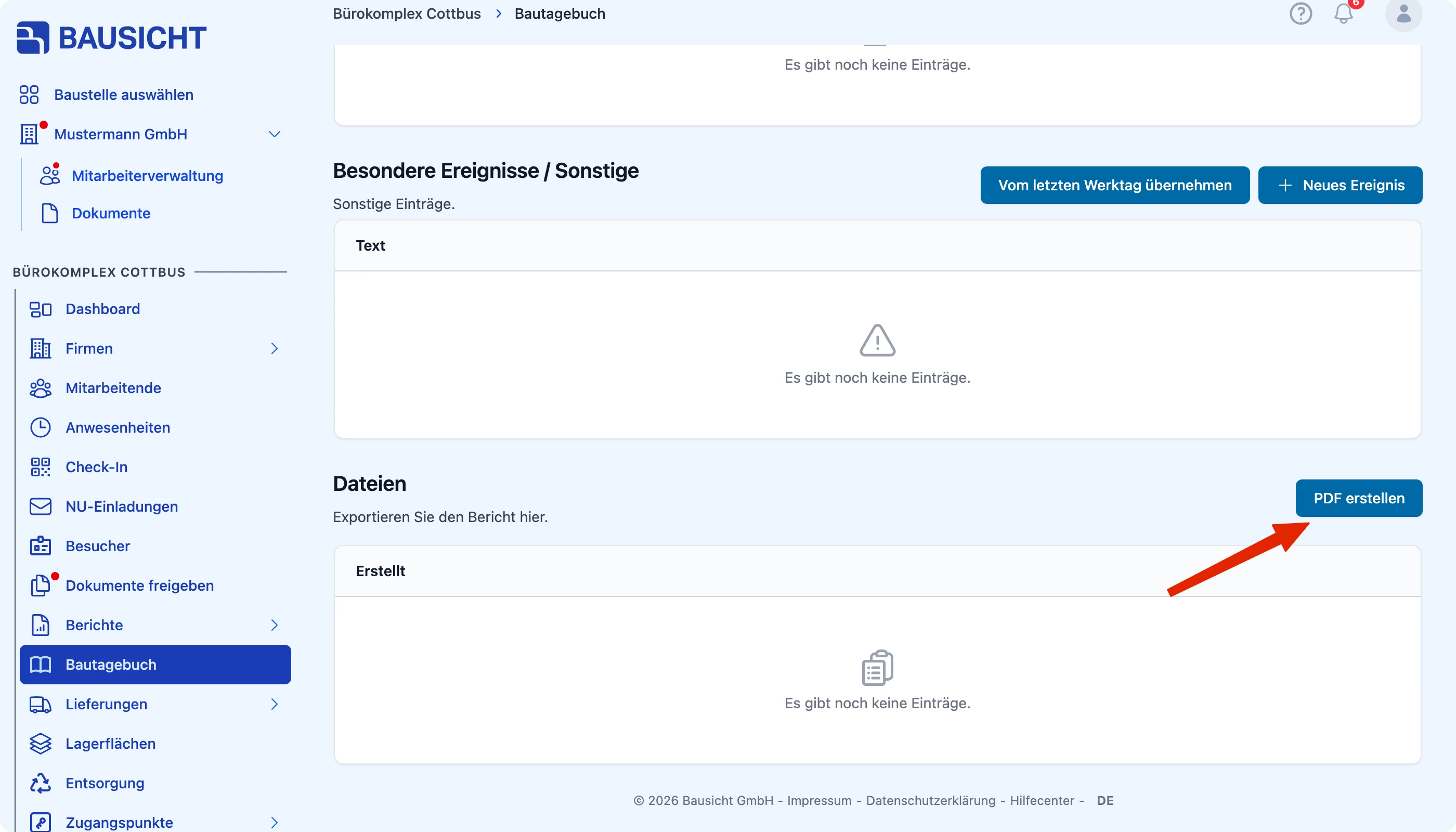 Schaltfläche „PDF erstellen“