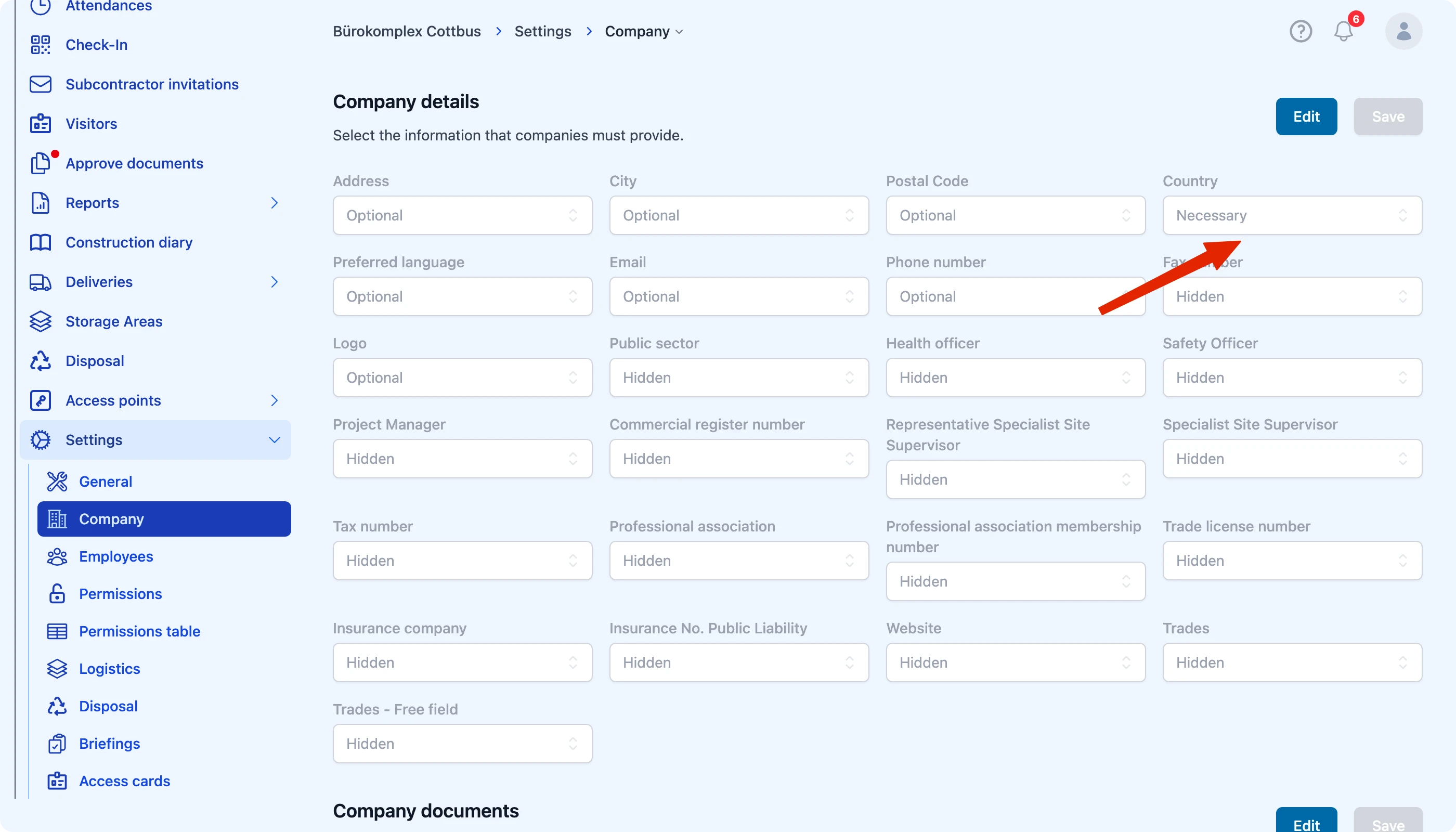 Classify documents as necessary, optional or hidden