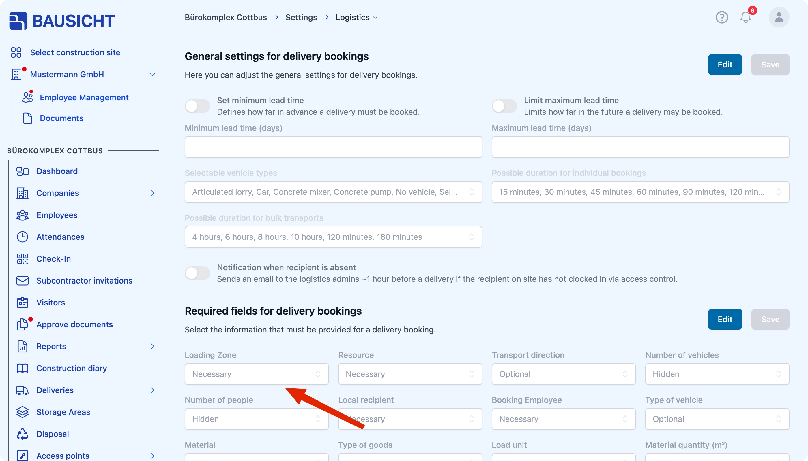 Classify fields as necessary, optional or hidden