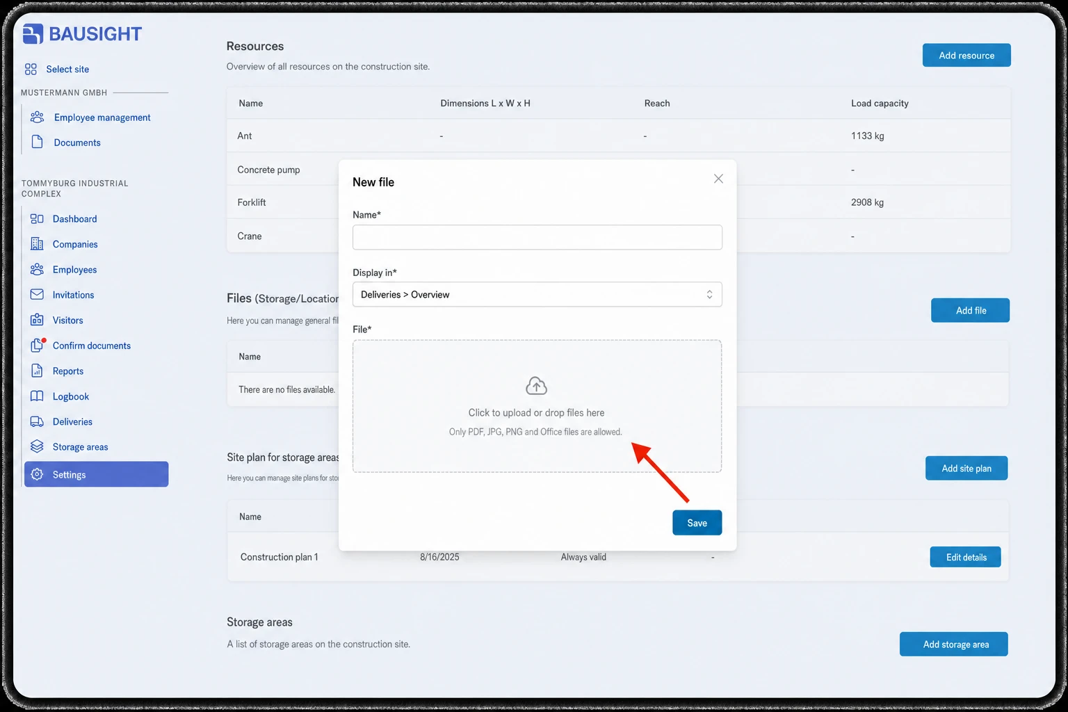 Upload file