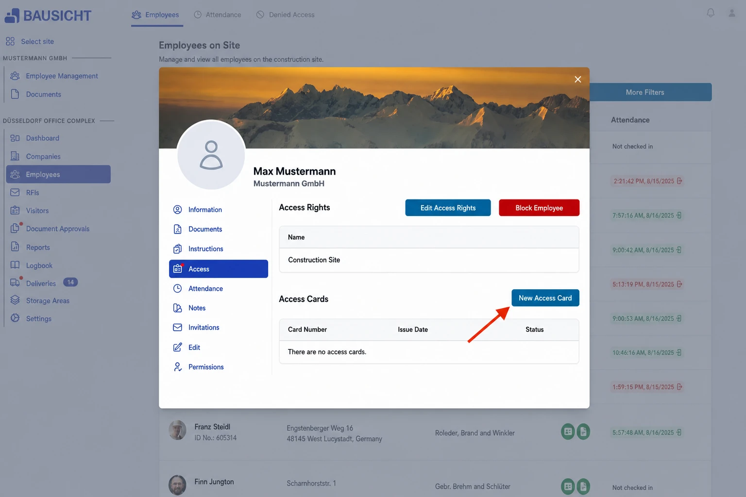 Create new access card