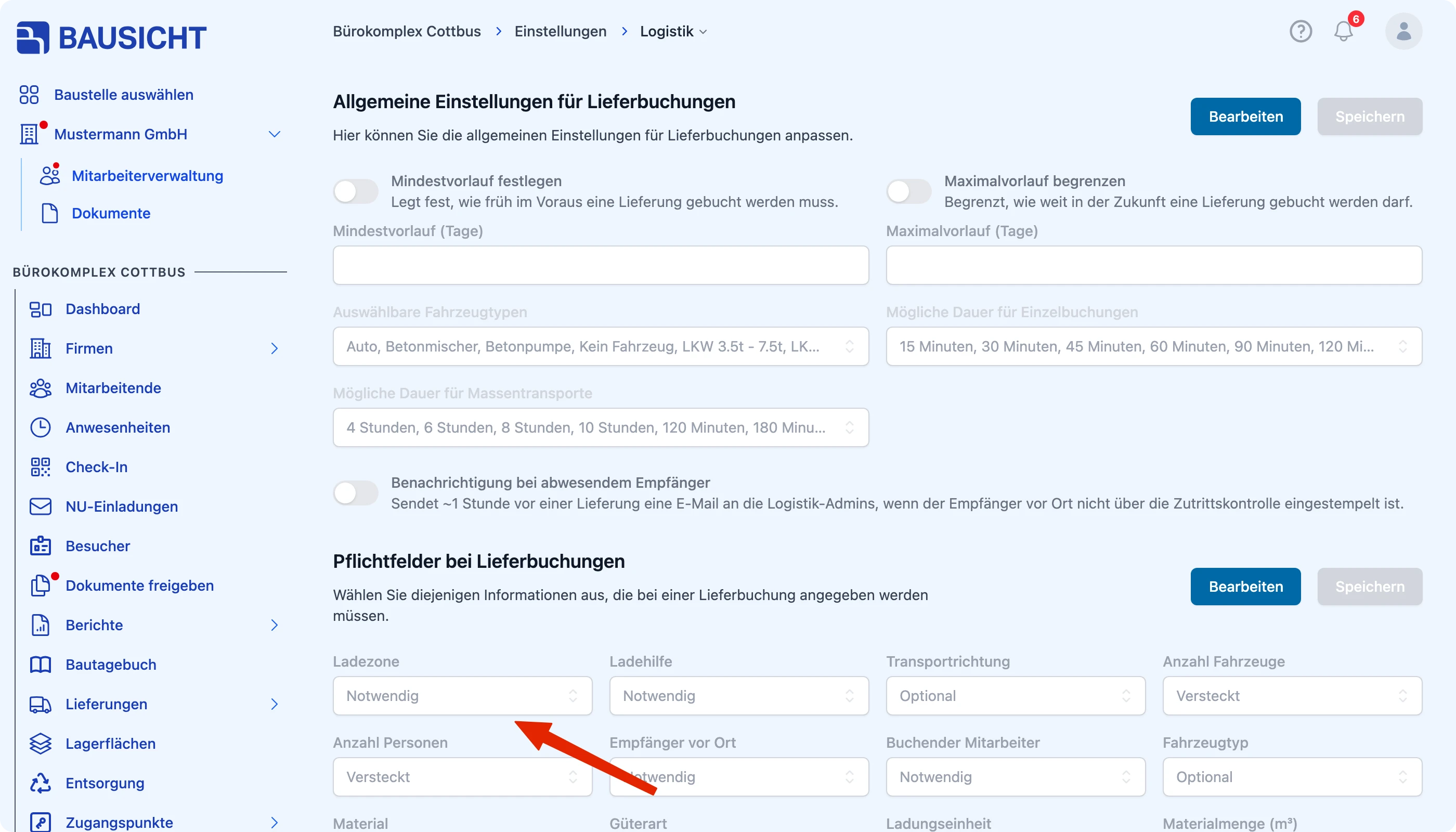 Felder als notwendig, optional oder versteckt einstufen