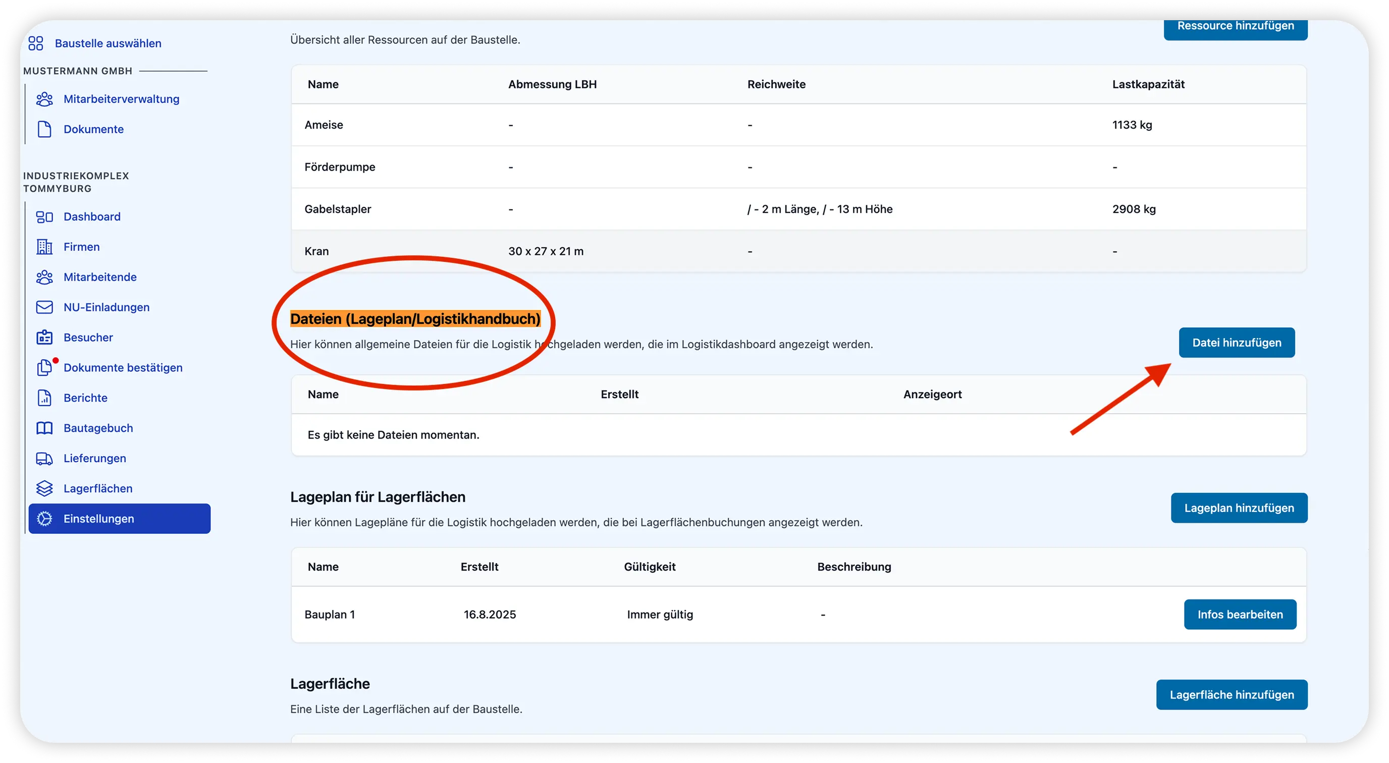 Dateien für Logistik
