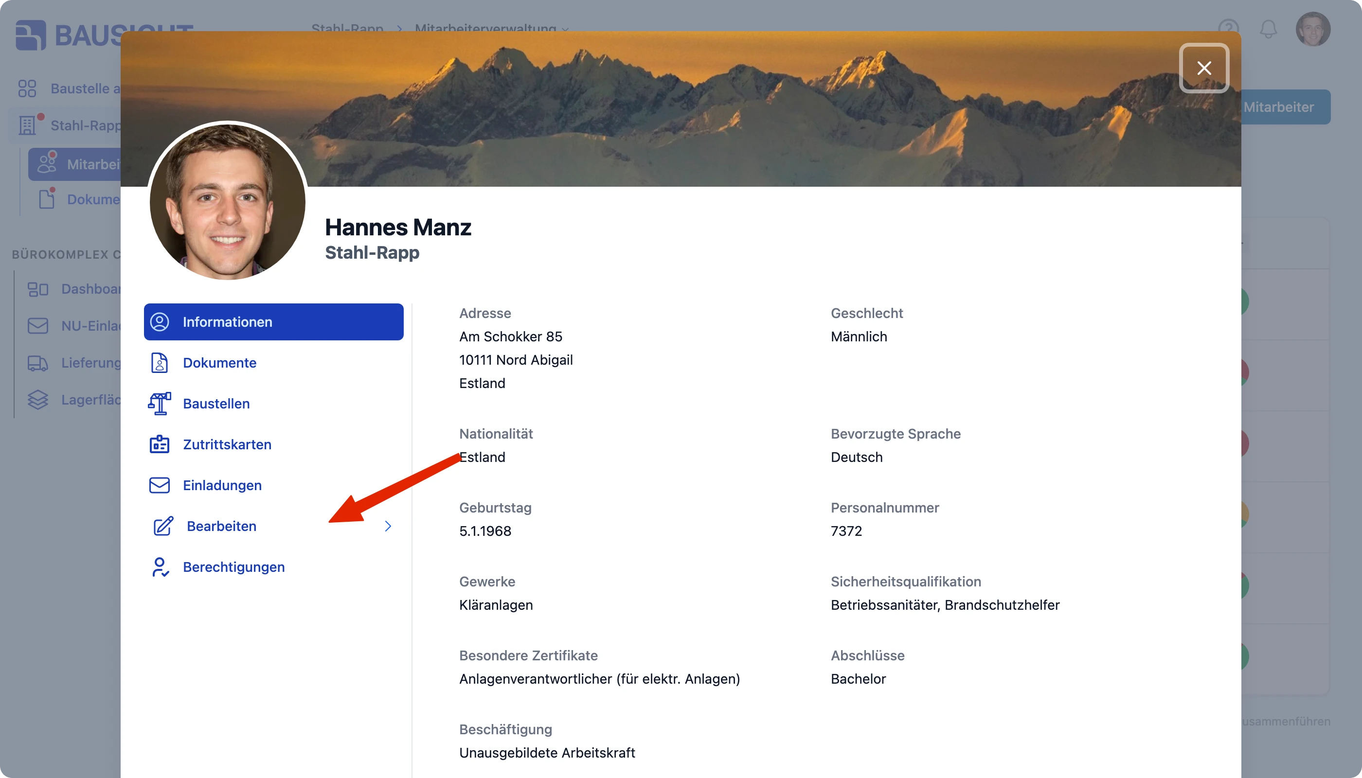 Eintrag „Archivieren & Löschen“ unter „Bearbeiten“