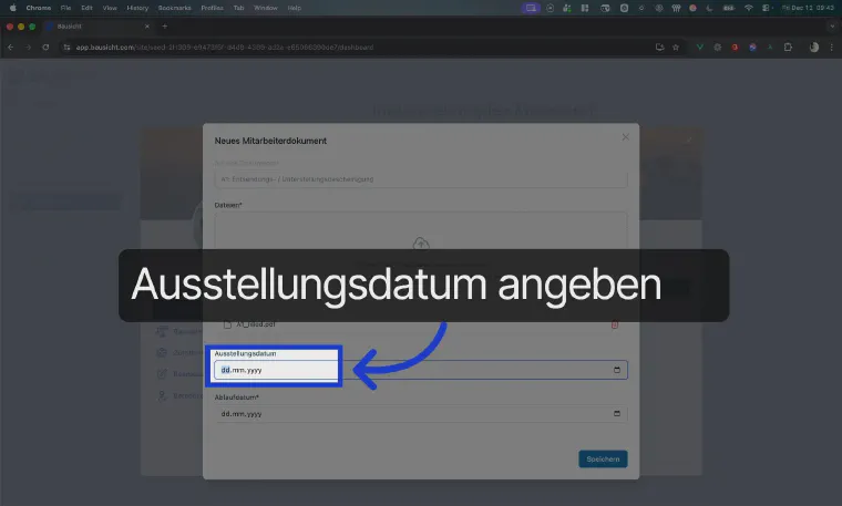 Enter the issue date