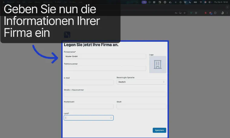 Complete your company data