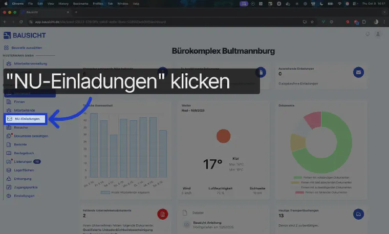 Navigate to the Subcontractor invitations section