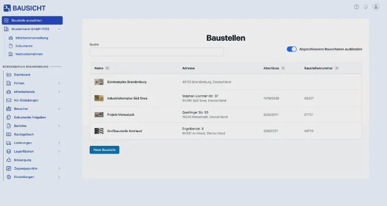Open Bausicht