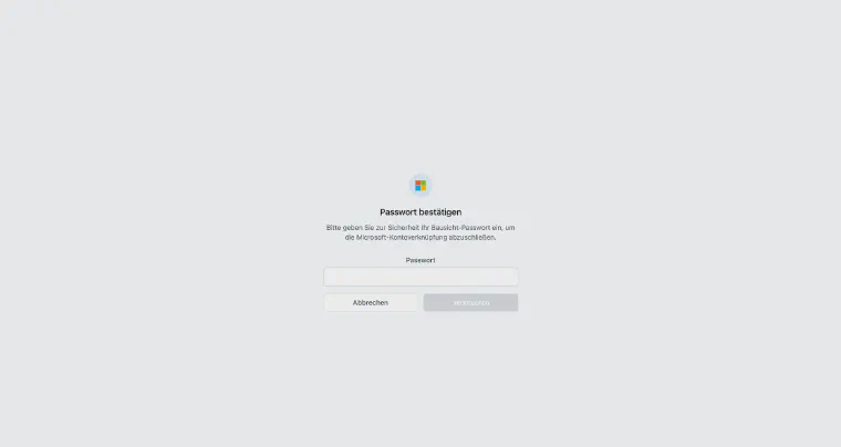 Confirm with your Bausicht password