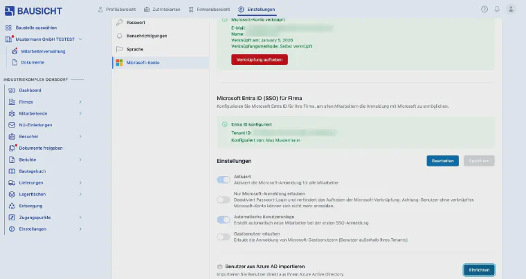 SSO successfully connected