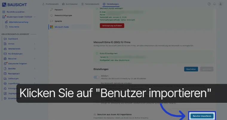 Open the user import again
