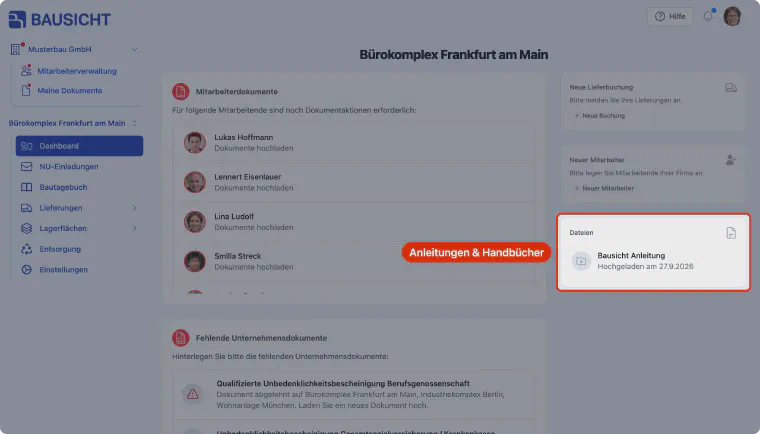 Anleitungen & Handbücher einsehen