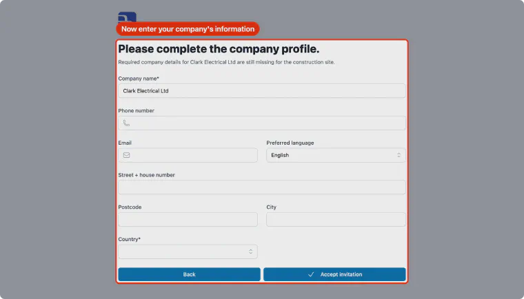 Complete the company profile