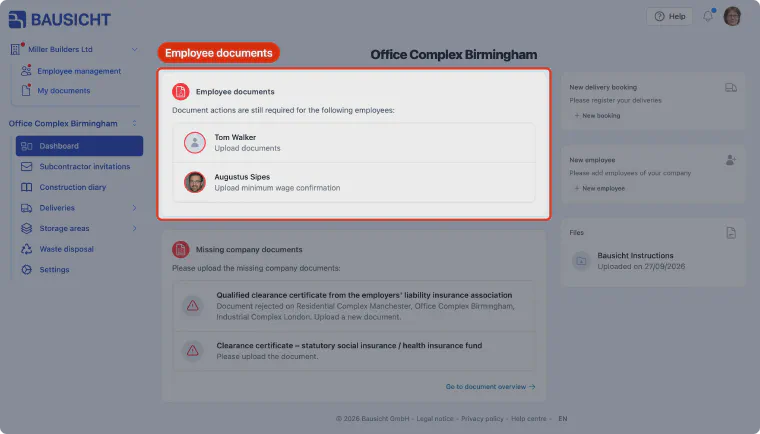 Upload employee documents